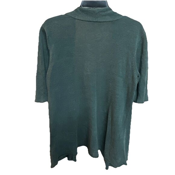 Eileen Fisher Open Front Cardigan 100% Linen Green PL - Picture 2 of 7